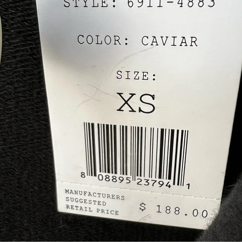 JOIE SOFT BLACK ZIP UP SWEATSHIRT SIZE XS NEW WITH TAGS RETAIL $188.
